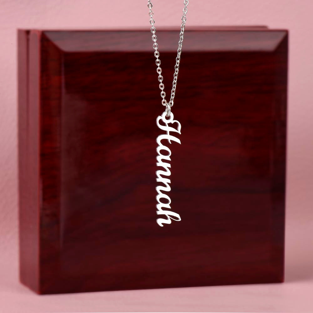 Vertical Name Necklace - Customizable Personalized Pendant Jewelry