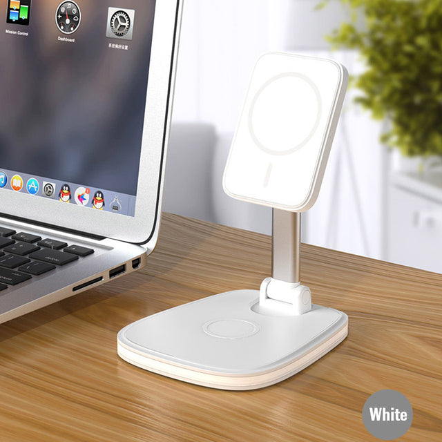 3-in-1 Magnetic Folding Wireless Charger - Fast Charging Stand for Phones, Watches, and Earbuds