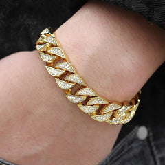 Miami Gold Cuban Bracelet - Stylish and Iconic Cuban Link Design in Stunning Gold Finish