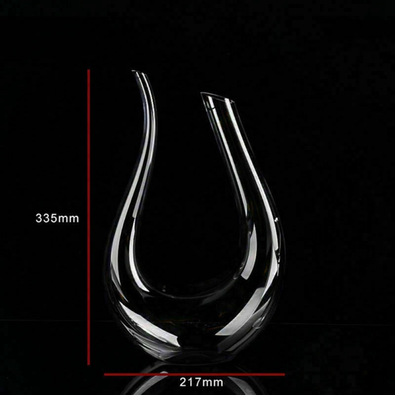 Crystal U-Shaped 1500ml Wine Decanter - Enhance Your Wine Experience with Elegant Pouring and Aeration