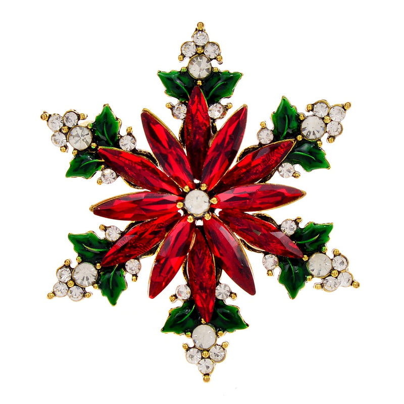 Christmas Crystal Snowflake Pin