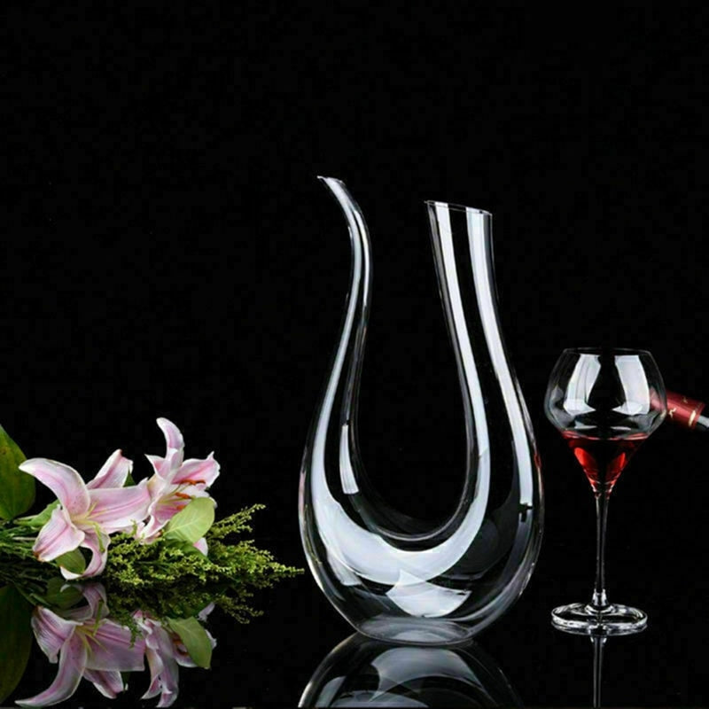 Crystal U-Shaped 1500ml Wine Decanter - Enhance Your Wine Experience with Elegant Pouring and Aeration